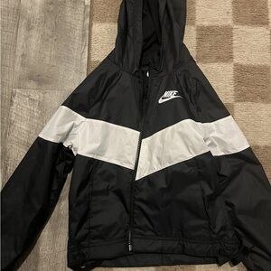 Nike Black and White Windbreaker Jacket Kids Size S